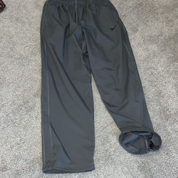 NIKE Dri Fit Gray Cinch leg running Work out gym warm up basketball pants L - Picture 1 of 5